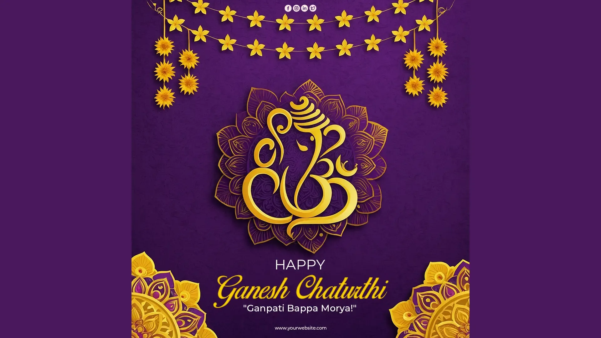 Happy Ganesh Chaturthi with Mandala Design Instagram Post